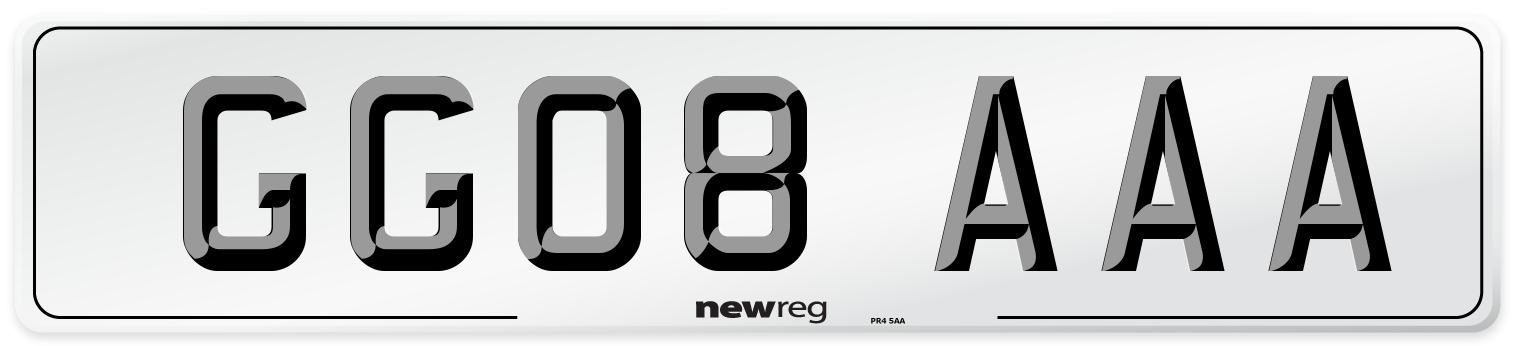 GG08 AAA Number Plate from New Reg